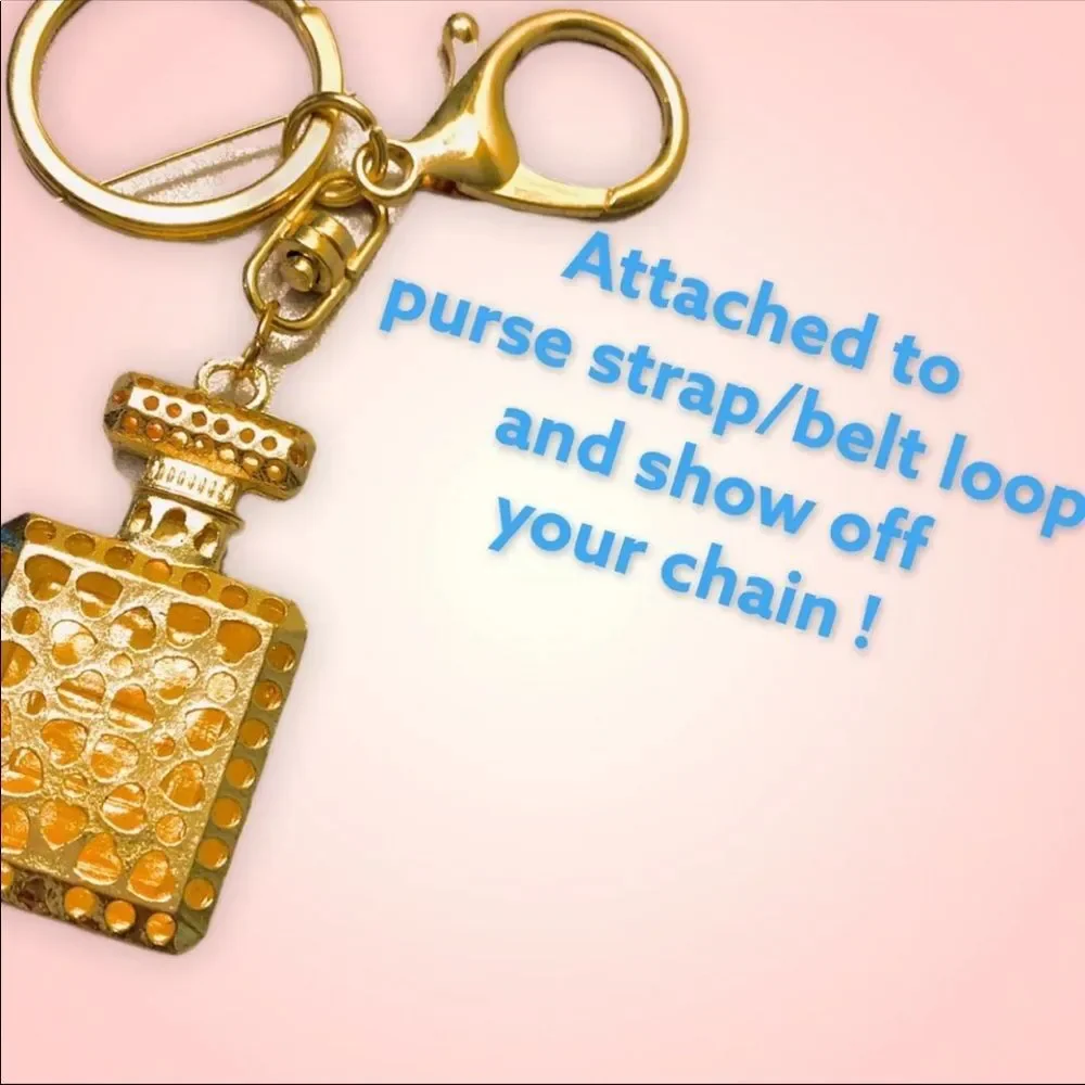 New pink & gold antiquated N5 parfumerie keychain